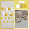 Uñas postizas de pie TE color blanco puro de color sólido con estampado de purpurina puesto temu uñas desmontables portátiles transfronterizas piezas de uñas