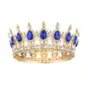 Corona de Cristal Redonda de Aleación Transfronteriza Retro Reina Corona Vestido Ceremonia Adulto Princesa Novia Tiara Accesorios