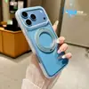Funda magnética de cristal de hielo para iPhone 18 Promax con soporte giratorio, funda protectora anti-caídas de dos colores para Apple 17
