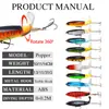 Cebos de hélice para pesca Luya transfronterizos, cebo tractor 15g 11cm, señuelos tipo lápiz flotante, cebo tipo ondulante, productos para aparejos de pesca