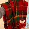 Regalo de Año Nuevo bufanda colorida estilo coreano ambiente navideño versátil invierno gruesa cálida borla a cuadros bufanda