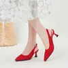 Sandálias das mulheres (Altura do salto 6cm) Verão Tricô Moda Bico Fino Tira no Tornozelo Salto Alto Confortável Bico Fino Salto Agulha