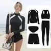 Traje de buceo coreano para mujer de manga larga anti-sol, traje de baño para buceo libre en aguas termales, pantalones para medusas protectores del sol, traje de surf, traje de snorkel