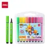 Canetas de Aquarela Deli 24 Cores 12 Cores 36 Cores Estudante de Jardim de Infância Arte Desenho à Mão Canetas Coloridas Laváveis Grande Capacidade