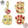 Serie de Fortuna de Año Nuevo Aiful Set de Colgante Pixiu Koi con Huella de Pata para Armar con Cuentas Set de Joyería de Plata S925