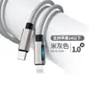 Nuevo Cable de Datos Trenzado con Luz Lateral Gradiente de Carga Súper Rápida de 100W Adecuado para Apple 16Pd Android Tipo-C