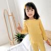 Conjunto de ropa interior para niños bebé otoño e invierno ropa de casa niños y niñas color liso de terciopelo dos piezas ropa infantil una generación de pelo