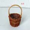 Mini Cesta de Rattan, Cesta Pequena, Cesta de Brinquedos, Cesta Decorativa de Rattan para Micro Paisagismo, Cesta Portátil Extra Pequena