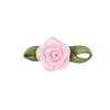 Capullos de Rosa Personalizados de Poliéster con Hojas, Accesorios para el Cabello Hechos a Mano para DIY, Flores Pequeñas Decorativas, Accesorios para Ropa de Niños