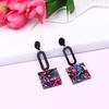 Pendientes Cuadrados de Acrílico con Nuevo Diseño, Pendientes, Pendientes Retro Verdes y Negros con Estampado de Vaca, Modernos y Personalizados, Pendientes para Mujer