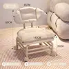 Taburete Pequeño Giratorio con Ruedas, Taburete Bajo para Uso Doméstico, Taburete para Cambiarse los Zapatos, Banco Infantil con Ruedas, Silla con Respaldo Sellador de Costuras