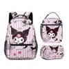 2025 Nueva Mochila Escolar Primaria de Gran Capacidad Kuromi Mochila para Hombres y Mujeres Moda Dibujos Animados Mochila para Computadora Dropshipping