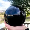 Esfera de Cristal Negro Spot Obsidiana Decoración de Cristal para el Hogar Esfera de Cristal de Vidrio Adorno DIY Base Fabricante Venta al por Mayor