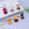 Llavero Cordón de Nudo de Diamante con Borla Corta Bo Ting Accesorios Semi-Terminados para DIY Colgante de Borla Pequeña Joyería