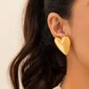 Pendientes de botón con diseño transfronterizo europeo y americano con forma de gota de agua brillante de metal, pendientes plisados geométricos de amor para mujer.