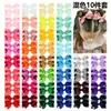 Pinzas para el pelo populares transfronterizas para niños con un toque de alta gama, Exquisitos pasadores de pico de pato con lazo floral multicolor, Modernos pasadores laterales