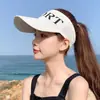 Chapéu de Sol Ins de Borracha Preto Estilo Coreano Chapéu de Sol com Top Aberto Chapéu de Palha Largo da Moda Headband Chapéu de Sol Feminino