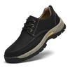 Zapatos casuales de cuero transpirables y combinables para hombre, zapatillas de deporte sin cordones, estilo TikTok Live, otoño
