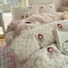 Juego de Cuatro Piezas de Vellón de Leche Clase A Otoño e Invierno Engrosado Coral Cálido Franela Sábana Bajera Sábana Ajustada Juego de Tres Piezas para Dormitorio 3