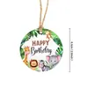 Derechos de autor Selva Tropical Tema Selva Tropical Tarjeta para Pastel Serie Animales Cumpleaños Acción de Gracias Etiqueta Adhesiva Decoración de Pastel
