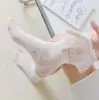 Meias de Renda Verão Finas Meias de Renda Vazadas com Babados Malha Respirável Borda com Babados Meias Femininas Estilo Ballet Meias de Cano Médio