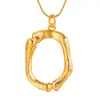 Nuevo Collar de Letras 26 con Nudo de Bambú de Amazon para Hombre, Elegante y Versátil Cadena para Clavícula con Colgante Dorado