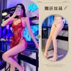 Lingerie Atraente e Sedutora, Camisola de Renda, Beleza Estilo Chinês, Qipao Retro Transparente de Contenção, Camisola de Amarrar