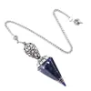Colgante de Péndulo de Cristal Transfronterizo Fabricante Directo Péndulo de Frecuencia Ajustable Yoga Piedra Semipreciosa Natural Cónico Tallado Retro