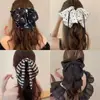 Grampo de Cabelo com Laço de Fita Super Fada Floral Bolinhas Pinça Jacaré Meio Preso Acessórios de Cabelo Novo