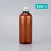 Botella de Aluminio con Tapa de 100ml, Botella para Loción, Botella para Líquidos, Botella Vacía de Plástico PET, Botella de Agua Cosmética Portátil, Botella de Muestra