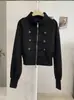 Chaqueta corta KEKEZOON, nueva colección de otoño, estilo coreano, ajuste de hombro regular, versátil top de manga larga abotonado estilo Napoleón, 9128