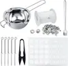 Kit DIY de Velas Kit para Fazer Velas Kit para Despejar Velas Panela para Derreter Velas 61 m Pavio de Vela