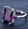 Joyería de deseos transfronteriza Chenrui personalidad circonita rectangular morada incrustada circonita de gota de agua anillo femenino suministro directo de fábrica