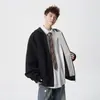 Moletom com Capuz Patchwork Desconstruído Estilo Americano para Homens e Mulheres, Jaqueta de Casal Xadrez Pesado de Primavera, Top Casual Esportivo Retro