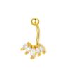 Transfronterizo nuevo cobre con incrustaciones de circonita clavado ombligo femenino personalidad temperamento mariposa flor estrella ceja clavo labio clavo piercing joyería