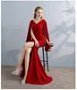 Vestido Toast Novia Marca Grande Cola de Pez Largo Manga Larga Noble Elegante Vestido de Noche Vestido de Banquete Adelgazante Mujer