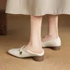 Mocasines de tacón grueso para mujer, sin cordones, con diseño de camelia, súper suaves, puntera cuadrada, estilo francés, cómodos para los pies