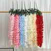 Decoração de Casamento Simulação Glicínia Orquídea Tailandesa Pendente de Parede Flor de Feijão Simulação Flor de Plástico Flor de Videira Pingente Roxo