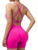 Traje de yoga de una pieza con espalda descubierta y pantalones de yoga ajustados y adelgazantes de comercio exterior.