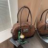 Bolsa de Mão Fosca para Mulheres 2026 Nova Bolsa de Ombro Retro com Textura de Nicho Simples