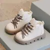 Zapatos de algodón para niños, zapatos de invierno, botas de nieve extra gruesas para niñas, botas de algodón para bebé forradas de felpa y engrosadas, botas Martin nuevas para niños