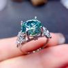 Nuevo anillo de tesoro de color con microincrustaciones panacea para bebé de lujo, anillo de diamante de alto carbono imitación Paraiba de grano grande de 5 quilates para mujer