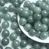 Cuentas Sueltas de Jade Natural Grado A, Cuentas Redondas con Forma de Semilla Cerosa Verde Aceite, Pequeños Accesorios de Jade, Cuentas Sueltas de Jade