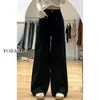 Jeans Negros de Pierna Ancha para Mujer Primavera y Verano Nuevos Tallas Grandes Chica Gordita Rectos Holgados Adelgazantes Forma de Pera
