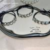 Goma elástica alta y duradera con diamantes de imitación, diadema para el pelo, para mujer, combina con todo, no daña el pelo, cuerda para coleta alta, cuerda para moño con temperamento