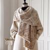 Nueva Bufanda Jacquard de Paisaje Pintura Imitación Cachemira Chal para Habitación con Aire Acondicionado para Mujer Otoño e Invierno Engrosada Cálida Larga Bufanda Transfronteriza