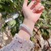 Pulsera Hueca de Cobre Plateado de Cobre Blanco para Agitar Voz en Vivo Estilo Joker de la Corte Pulsera de Hilo Regalo para Novia
