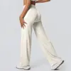 Pantalones de Yoga Mingda Nuevos Marrones de Pierna Ancha Caídos Transfronterizos de Cintura Alta Adelgazantes Sin Marcas Vergonzosas Ropa Deportiva Pantalones Largos de Campana