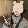 Gorra de Béisbol Adorable con Orejas de Conejo para Mujer, Otoño e Invierno, Lana de Cordero Engrosada Cálida Versátil para Adelgazar la Cara, Gorra Tipo Pato