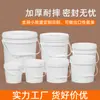 Artículos en stock blanco con tapa barril de plástico de 5 litros barril redondo engrosado recubrimiento de pintura barril químico de esencia almacenamiento sellado barril de 20l